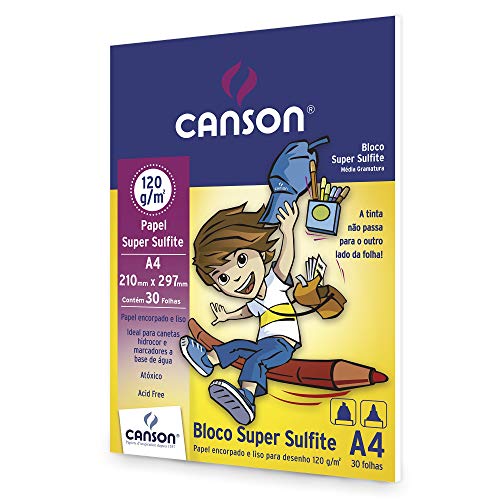 Bloco Sulfite A4 120g/m² , Canson, 66667093, Super, 30 Folhas 3 515bIOlqnUL