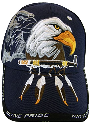 American Bald Eagle Native Pride Men's Baseball Cap (Navy/White)