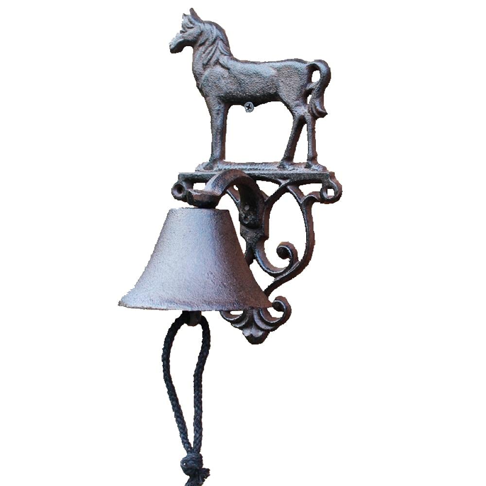 Sonnette murale cloche de porte extérieure vintage en fonte rustique