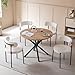 DEYARNA HOME Essgruppe Set Tisch und Stühle, 100cm Runder Esstisch mit 4 Esszimmerstühlen, Tisch und 4 Stühle für Küche, Wohnzimmer, Balkon, Restaurant, Büro (Helle Holzfarbe+Weiß)