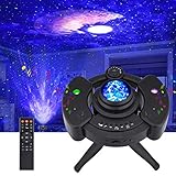 LED Sternenhimmel Projektor, Galaxy Light Sternenlicht, Kinder Nachtlicht Projektionslampe mit Fernbedienung Starry Stern, Mond/Wolke, Timer und Musikspieler mit Stereo Bluetooth für Party Geburtztag