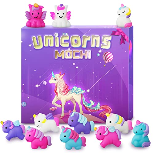 Manaror Unicorn Squeeze Toys Mini Cute Mochi Colorful Soft Stress Relief Squishy Toys Party Favor Birthday Gifts Classroom Prizes For Kids（12Pcs） #TOP5
