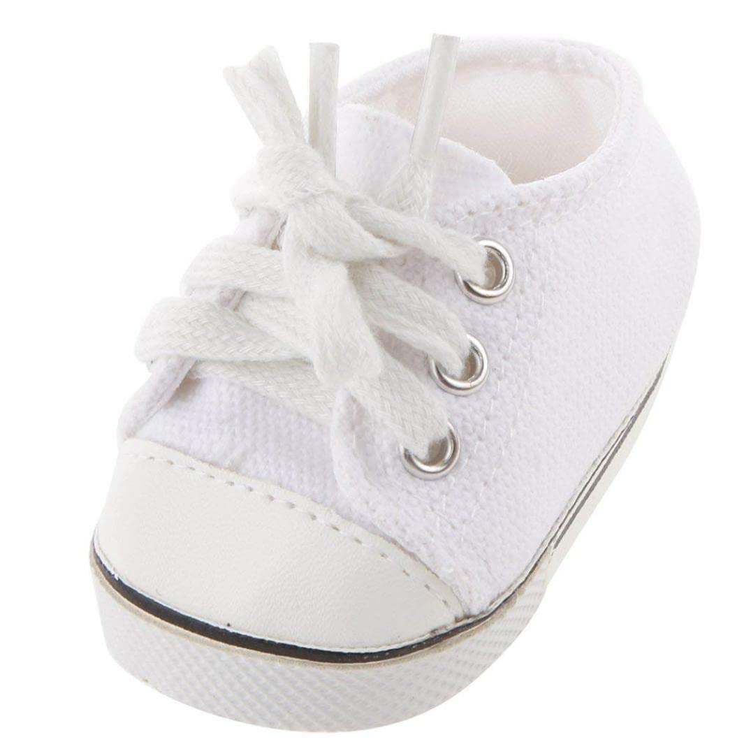 1 Paio di Scarpe da Bambola Bianche Scarpe da Skateboard Casual Calzature per Bambole da 18 Pollici Giocattoli per Bambini Giocattoli E Giochi.