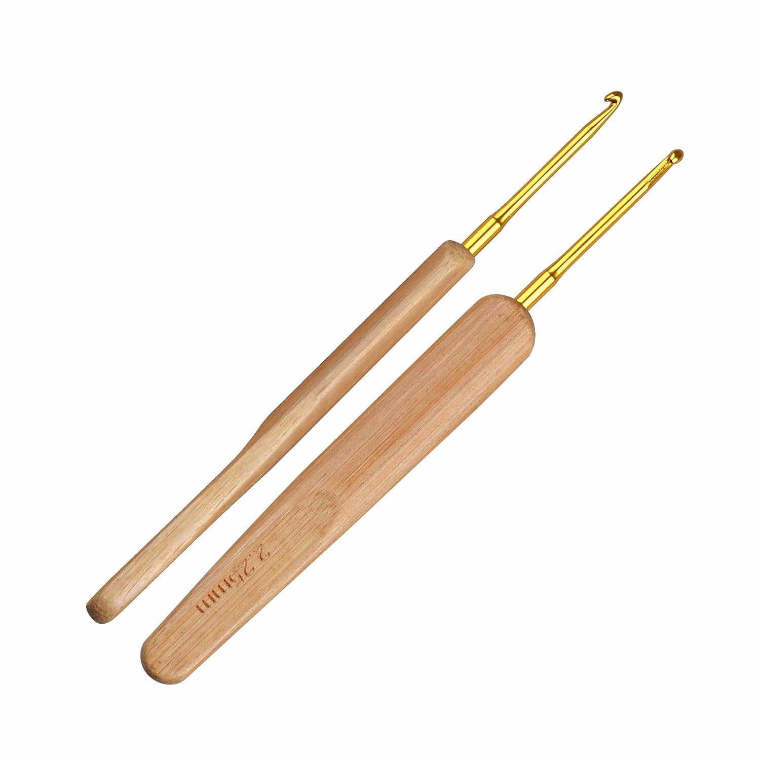 KOSWEEM Crochet Hook with Wooden Handle & Golden Aluminium Needle, Comfortable Grip for Knitting, Weaving, Sewing & DIY Craft Projects, # 15602 (Length 5.5"/14cm of Size 13/2.25mm) - Pack of 1-image-12