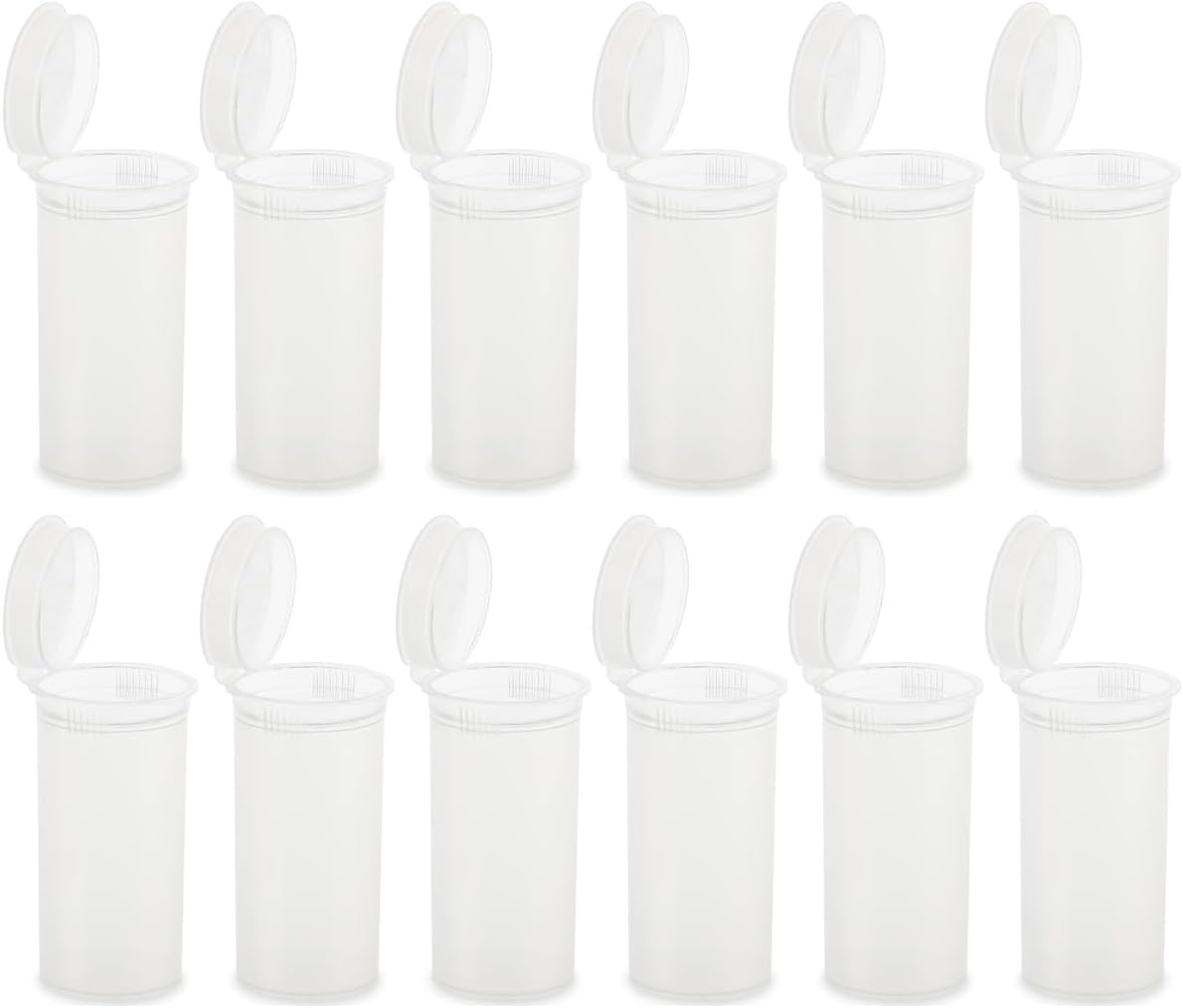 12 Pack Empty Plastic Pill Bottles with Caps, Airtight Multi-Purpose 13 Dram Pill Container with Pop Top Caps for Medicines, Supplements, or Any Small Items (Clear Transparent)