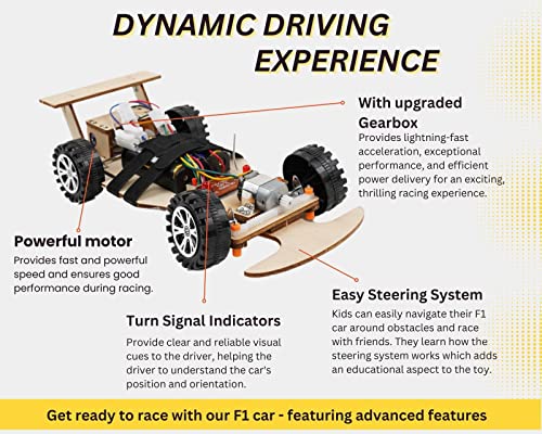 Pica Toys Wireless Remote Control Car Kit F1, Science Project Kit For Kids/Students/Education, Stem Project Model Car Kits To Build, Ideal Choice For Family And School #TOP4