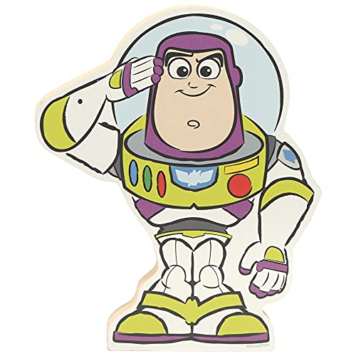 Disney Pixar Toy Story 2 Buzz Lightyear Shelf Sitter Decor - Chunky Wood Block Cutout for Home Decorating