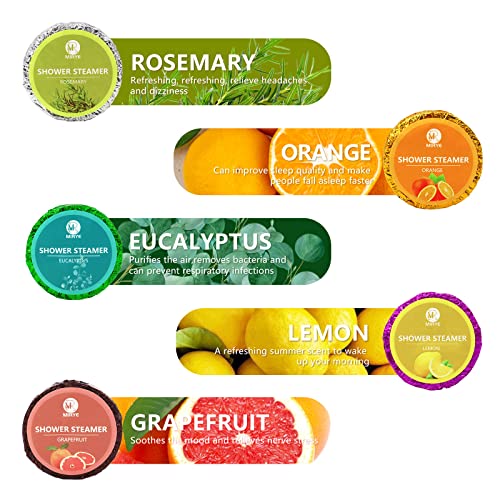 Mr Shower Steamers Aromatherapy For Women Or Men, 40 Pcs 10 Scents Organic With Rose Lavender Mint Watermelon Eucalyptus Chamomile Lemon Rosemary Grapefruit Orange, Shower Bombs Christmas Gift Set #TOP2