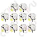 cciyu 10 Pack Car T5 B8.4D 5050 1SMD White LED Lamps Dashboard Side Indicator Lights Replacement fit for 2003-2006 Dodge Ram 1500/2002-2005 Porsche/2002 Jeep/2002-2006 BMW