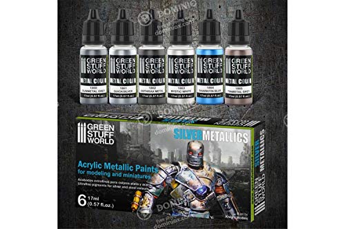 Green Stuff World Silver Metallics 6 x 17 ml
