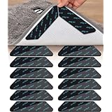 【大判180*45mm・メッシュ強化】 滑り止めシート カーペットマット ズレない 滑り止めテープ ラグ マット 跡が残らない 水で洗うと粘性回復 ソファ/絨毯マット/ソファーマット/ベッドマット/玄関マット/キッチンマット/階段マット等に適用 (【大判・台形12枚】)
