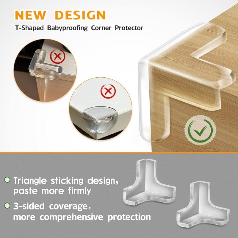 Image of Pack of 12 Silicone Corner Protectors | Baby Proofing Edge & Corner Guards for Sharp Edges, Table, Bed & Furniture | Child Safety Cushion for Baby Proofing (20)