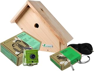 Green Feathers HD 1080p WiFi Wildlife Camera & Side View Birdbox- Deluxe Bundle - Garden Wildlife Camera & Habitat Kit, Perfect For Viewing Birds At Home On Your Phone, Tablet And TV