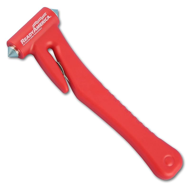 Martelo de Emergência Automotivo Ready America com Cortador de Cinto, Vermelho, Modelo 75403