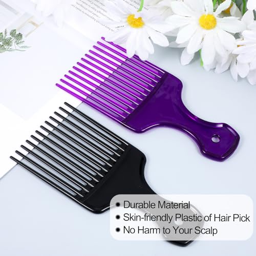Peine Afro Pick de Plástico 2 Piezas Negro y Púrpura miniatura 7