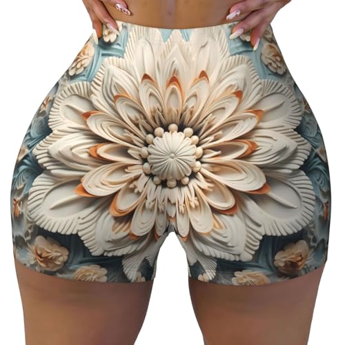 Shellac Pattern Sports Shorts, high Elastic Slim Fitness Pants, Suitable for Yoga/Leisure/Daily wear