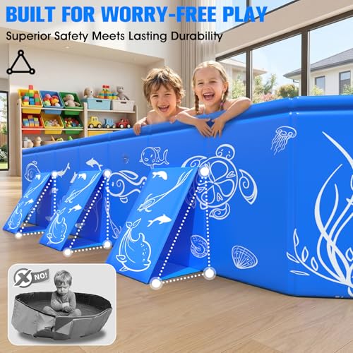 2026 Kiddie Pool with Canopy,Baby Swimming Pool for Toddler,Non-Inflatable Portable Pool for Kids,Foldable Toddler Pool with Shade,Kiddie Pool for Backyard,Pop Up Baby Beach Pool 53\'\'×40×33\'\'