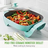 GreenLife 12" 5QT Electric Skillet, Turquoise — image 2