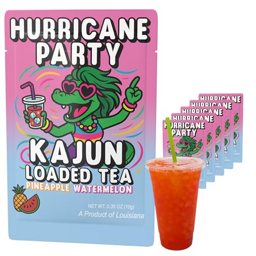 Kajun Loaded Tea Packets Hurricane Party | Pineapple & Watermelon Flavor | Sugar Free Energy Tea Powder | 250mg Green Tea Caffeine | Zero Calories | Keto Friendly