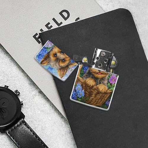 Estuche de encendedor clásico de cobre con diseño Puppy miniatura 7