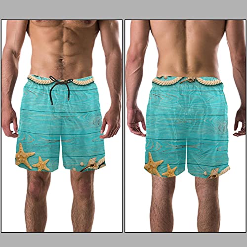 Short de bain pour homme multicolore Starfish Shell grande taille - 3