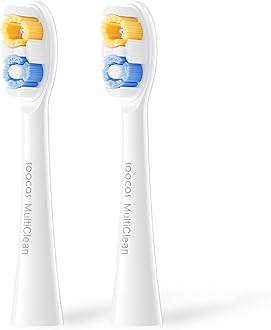 Soocas Multiclean Classic Clean Electric Toothbrush Replacement Heads, Deep Clean, Effective Plaque Removal, 2 Brush Heads, Pearl White