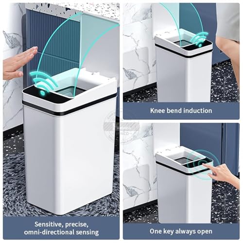 Caneca de Basura Inteligente con Sensor 12 L Dorada miniatura 3