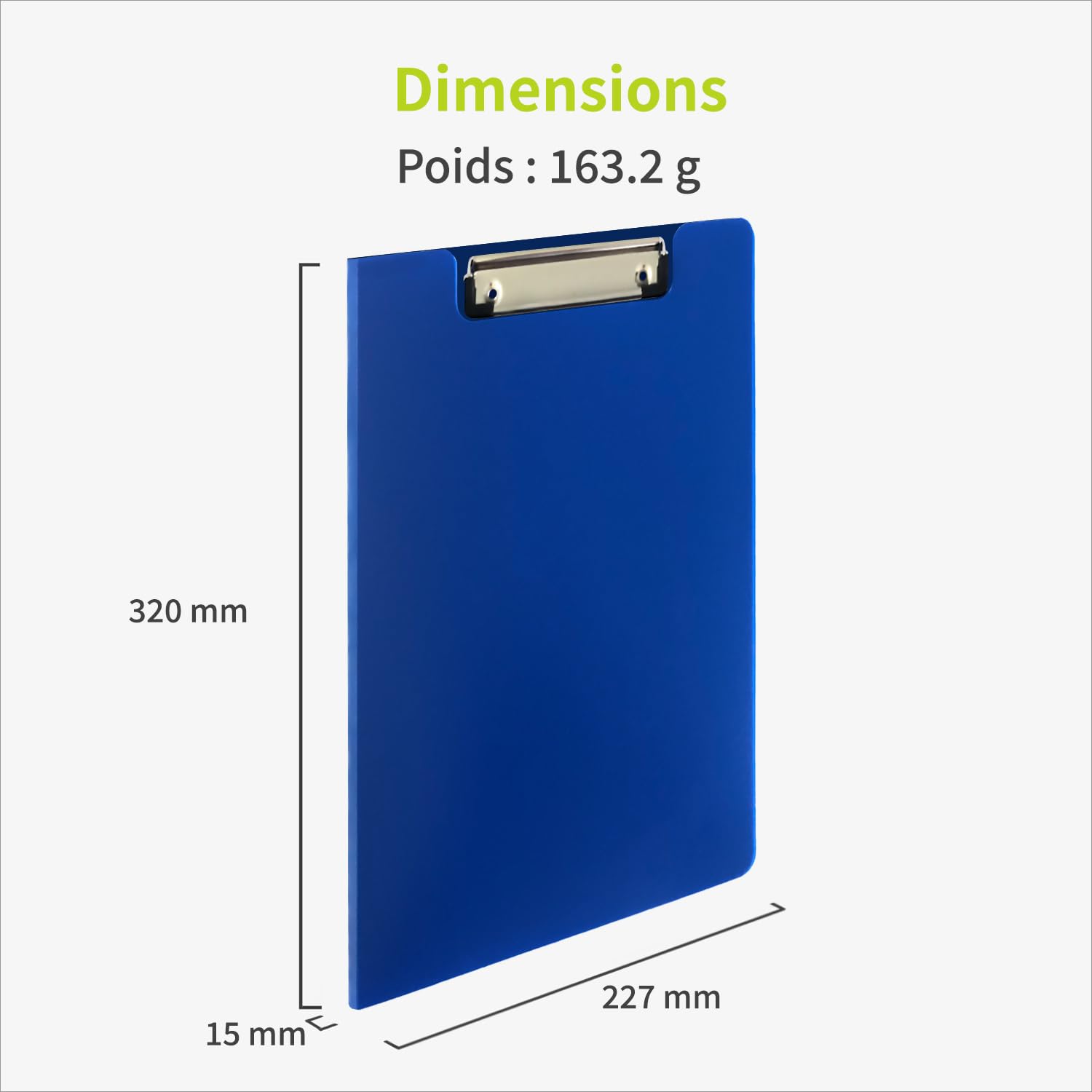 ACROPAQ Porte-Bloc à Rabat A4 Bleu Foncé en PP durable
