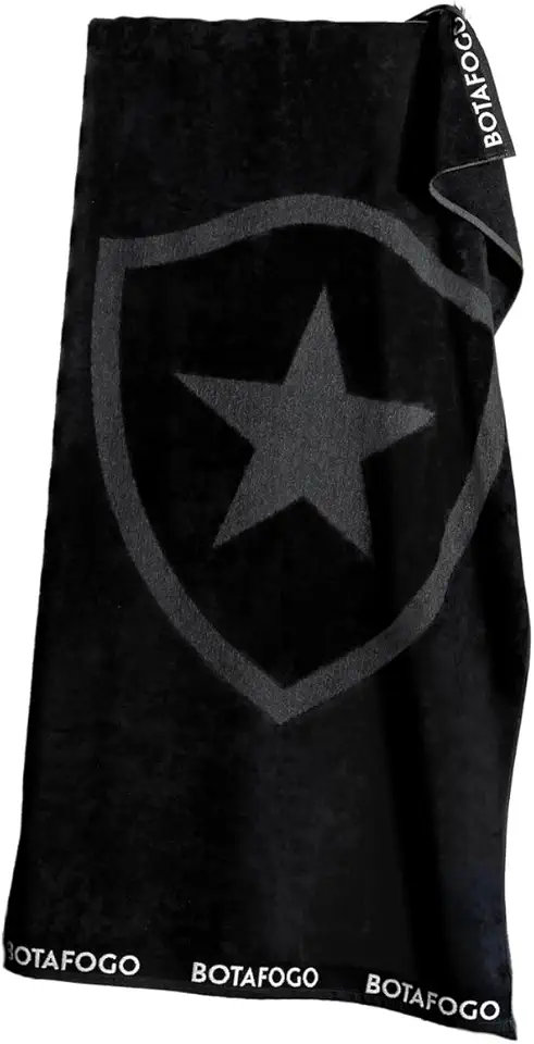 Toalha de Banho Botafogo Brasão Escudo Oficial Buettner Jacquard cor Preto