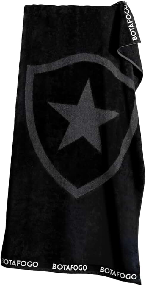 Toalha de Banho Botafogo Brasão Escudo Oficial Buettner Jacquard cor Preto