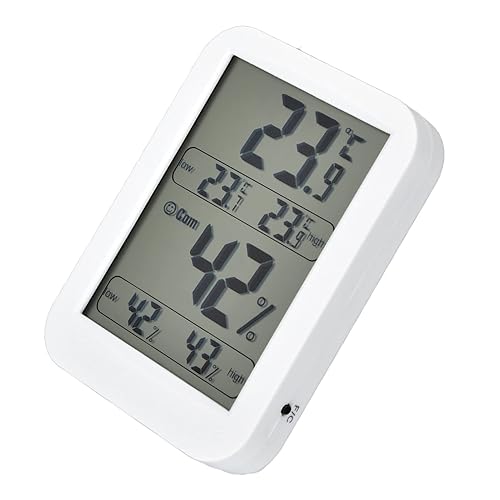 Miniatura 6 de Thermometer Hygrometer Digital Large LCD Display Accurate Temperature Humidity Meter for Reptile Terrarium Greenhouse Warehouse White ABS 120g
