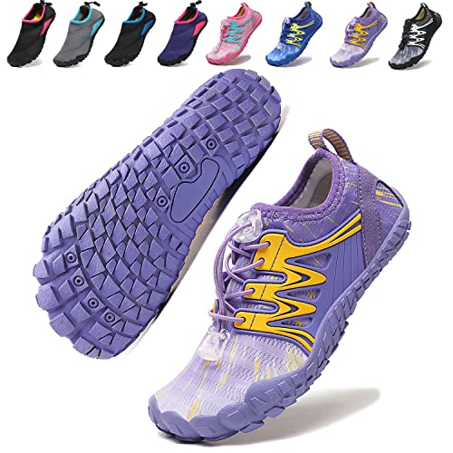 todaysunny Zapatos de Agua para niños y niñas pequeños, Zapatos de natación para Playa, de Secado rápido, Antideslizantes, para la Playa, al Aire Libre, Purple, 36 EU
