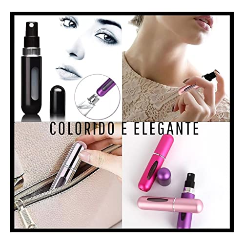 Mini Spray Porta Perfume 5ml Recarregável (Preto Brilhante)