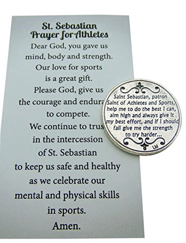Westmon Works St Sebastian Prayer Set with Metal Token and Holy Card Patron Saint of Athletes3