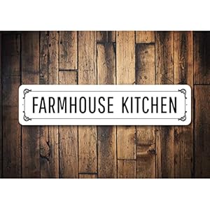 Vintage farmhouse kitchen sign decorative kitchen sign farm aluminum sign 3 x 13  urban country home decor