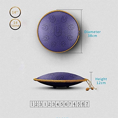Tongue Drum 14 pulgadas 9 notas acero cobre miniatura 7