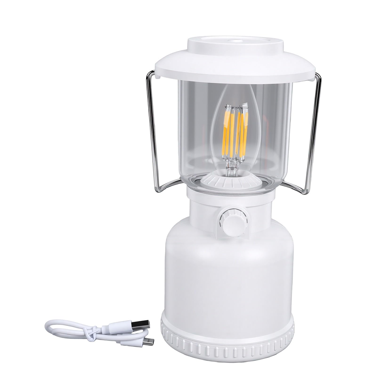 Lanterna da Campeggio Ricaricabile, Lampada di Emergenza | Impermeabile IP68, Batteria 1800 MAh per Uragani, Gancio per Tenda
