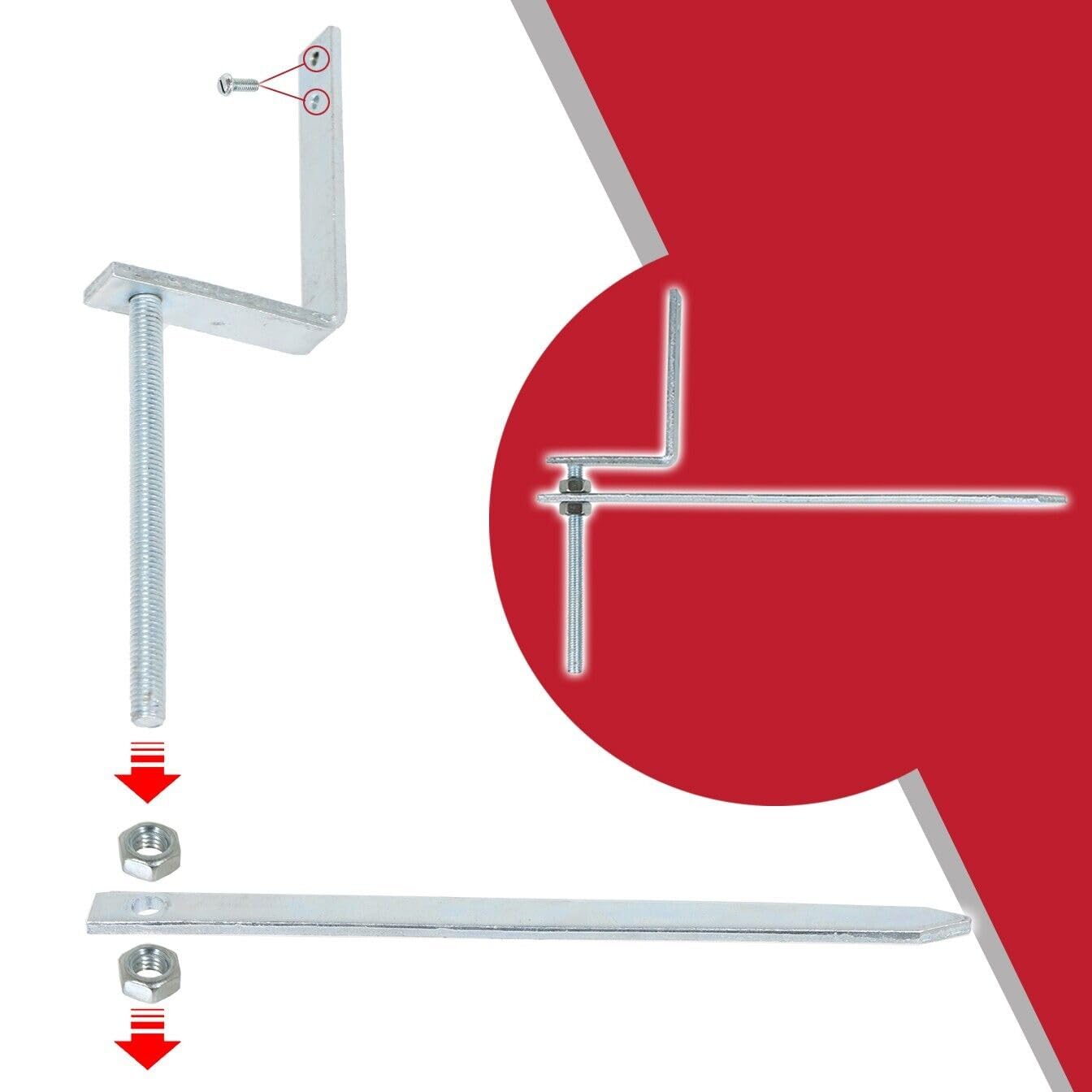 SPARES2GO Universal Dachrinnenhalterung aus verzinktem Stahl, verstellbar, 5 Stück