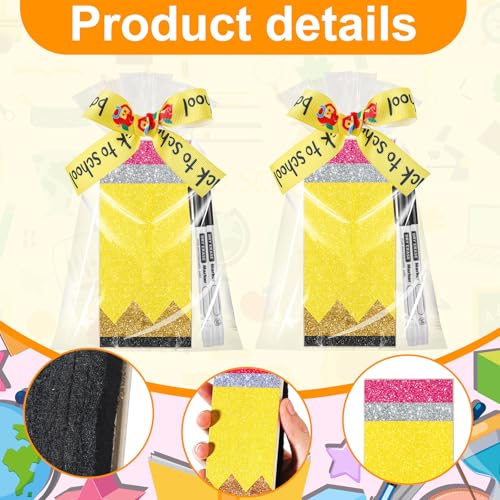 Affrolling Teacher Appreciation Gift Set Glitter Pencil Board Eraser Teacher Board Eraser and Markers Teacher Gifts for Women Back to School Gift Set for Teachers Office School Supplies (2 Set)