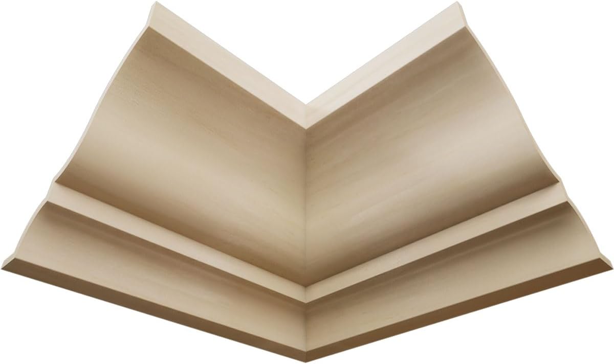 2 13/16"P x 3 1/2"H WM48 Americraft Solid Hardwood Stain Grade MiterLink Crown Moulding Inside Corner, Poplar (Matches Moulding MLDW01X04WM48PO)