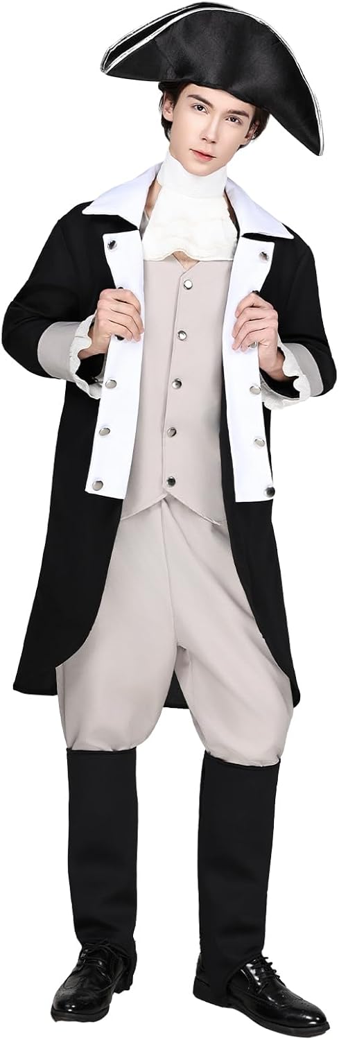 EraSpooky Mens George Washington Costume Adult Founding Father Colonial Outfits - Image 5