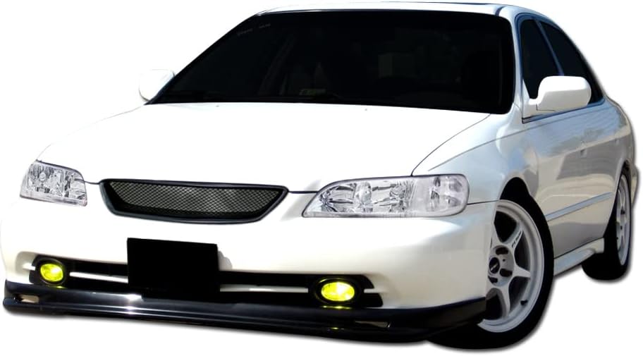 Armordillo Aluminum Honeycomb Mesh Style Front Grille|Compatible With 1998-2002 Honda Accord 2 Door Coupe|8741023|Piano Black|Front Hood Bumper Grille