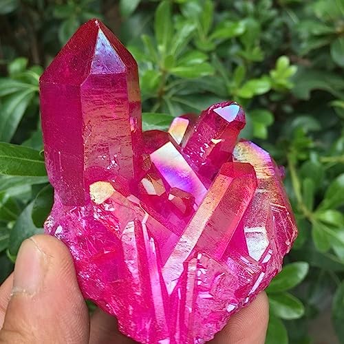 Crystal cluster rouge flame quartz titane 120-140g pour géode maison