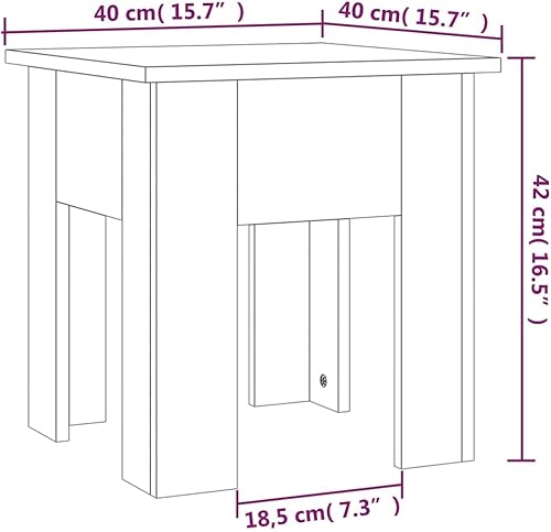 Miniatura 8 de Mesa auxiliar, mesa de centro moderna, adecuada para sala de estar, oficina, balcón, estudio, sala de estar familiar, roble marrón, 15.7 x 15.7 x