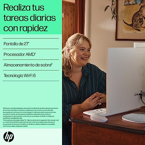 Miniatura 3 de Hp 27-Cr0005ss - Ordenador De 27 Full Hd Con Cámara, Teclado Y Ratón Inalámbricos Amd Ryzen 7 7730u, 16gb Ram, 1tb Ssd, Amd Radeon Graphics, Windows 11 Blanco - Teclado Qwerty Español