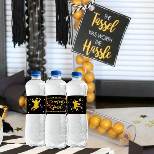 Congrats Grad Water Bottle Labels, Class of 2025 Water Bottle Stickers, Finally Done/Graduation Bottle Wrappers for Grad Party Supplies - 30pcs