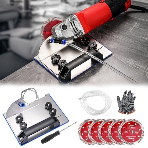 Corte de precisión a 45 grados para amoladora angular 100 con guantes de seguridad 2