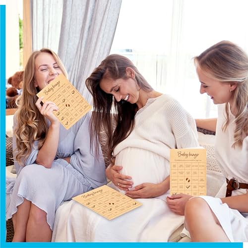 Image of Baby Shower Bingo Game, 50 Bingo Cards Perforated Calling Cards Bingo Games for Baby Shower, Bridal Wedding Shower