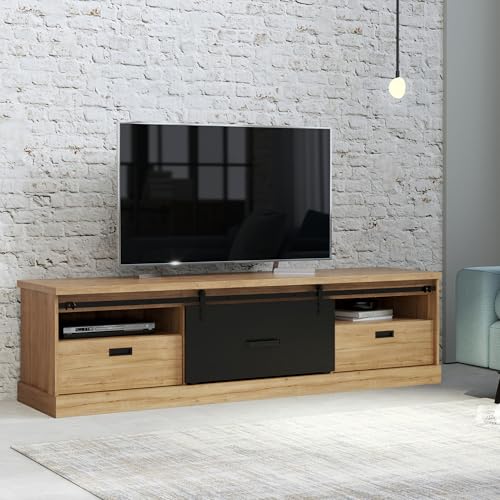 Forte KASZIMIRO TV-Schrank 200 210, TV-Lowboard groß, 1 Tür, 2...