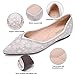 Silvery Flats Shoes Women Rhinestone Fashion Wedding Shoes Rhinestone Pearl Diamond Pointed Head Ballet Flats Size 7
